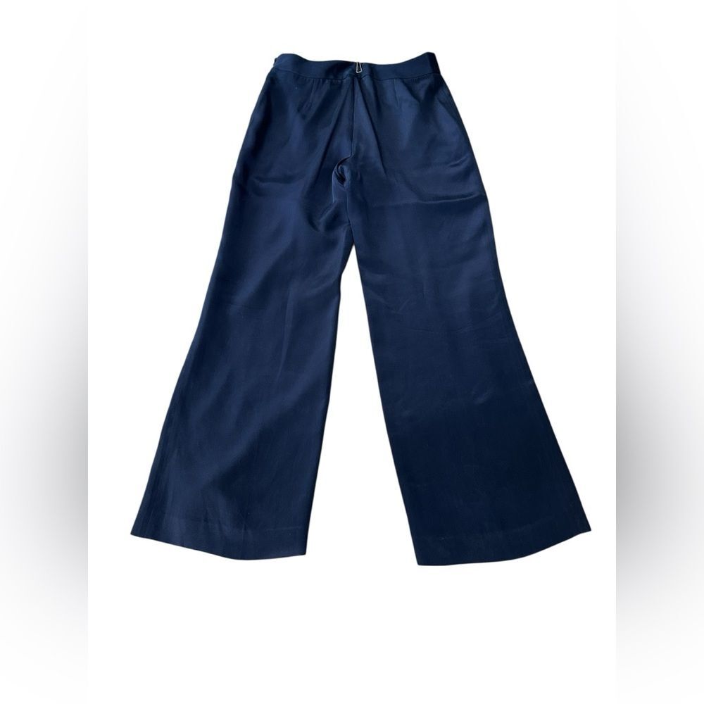 Lauren Ralph Lauren Women’s Silk Wide Leg Pants Navy Blue Size 10